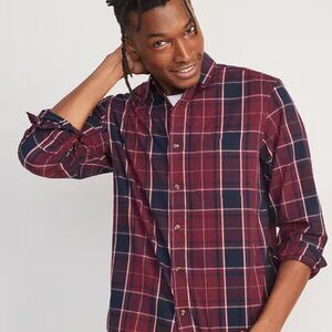Old Navy Men's Plaid Shirt - Red and Black